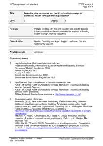 NZQA registered unit standard 27507 version 1  Page 1 of 4