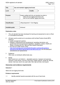 NZQA registered unit standard 20261 version 3  Page 1 of 3