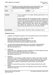 NZQA registered unit standard 27213 version 1  Page 1 of 4