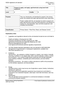 NZQA registered unit standard 27215 version 1  Page 1 of 3