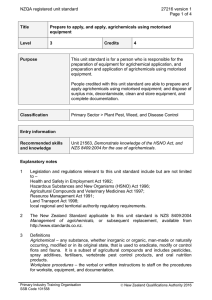 NZQA registered unit standard 27216 version 1  Page 1 of 4