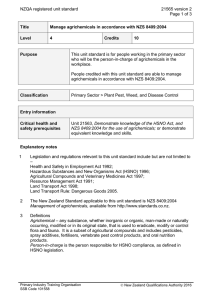 NZQA registered unit standard 21565 version 2  Page 1 of 3