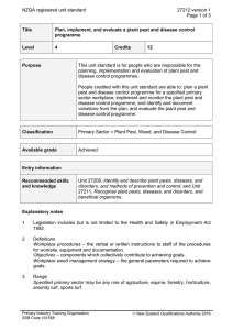 NZQA registered unit standard 27212 version 1  Page 1 of 3