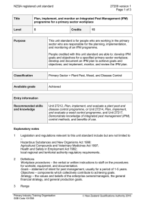 NZQA registered unit standard 27209 version 1  Page 1 of 3
