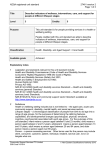 NZQA registered unit standard 27461 version 2  Page 1 of 3
