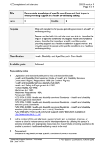 NZQA registered unit standard 28520 version 1  Page 1 of 4
