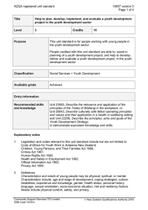 NZQA registered unit standard 16857 version 5  Page 1 of 4