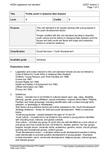 NZQA registered unit standard 22257 version 3  Page 1 of 3