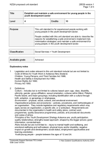 NZQA proposed unit standard 28539 version 1  Page 1 of 4