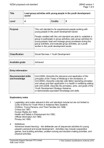 NZQA proposed unit standard 28540 version 1  Page 1 of 4