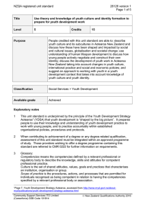 NZQA registered unit standard 26126 version 1  Page 1 of 5