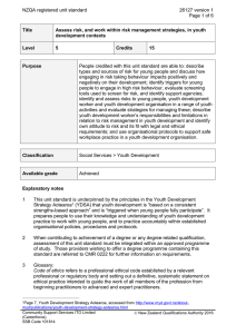 NZQA registered unit standard 26127 version 1  Page 1 of 6