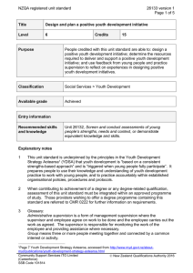 NZQA registered unit standard 26133 version 1  Page 1 of 5
