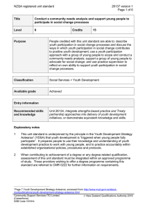 NZQA registered unit standard 26137 version 1  Page 1 of 6