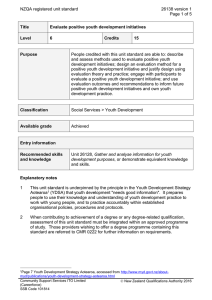 NZQA registered unit standard 26138 version 1  Page 1 of 5