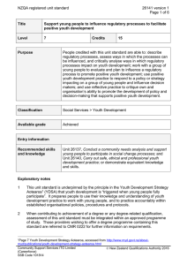 NZQA registered unit standard 26141 version 1  Page 1 of 6