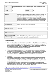 NZQA registered unit standard 26144 version 1  Page 1 of 5