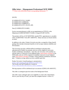 Offer letter – Management Professional NEW HIRE