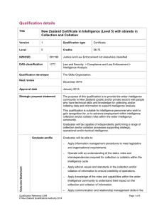 Qualification details Collection and Collation