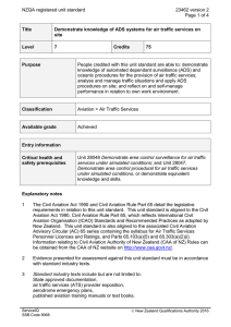 NZQA registered unit standard 23462 version 2  Page 1 of 4
