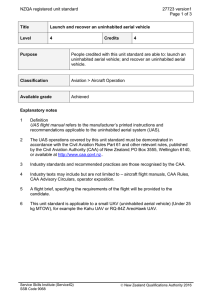 NZQA registered unit standard 27723 version1  Page 1 of 3