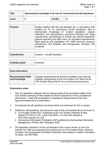 NZQA registered unit standard 26203 version 2  Page 1 of 7