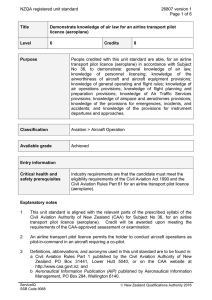 NZQA registered unit standard 26807 version 1  Page 1 of 6