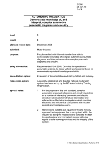 AUTOMOTIVE PNEUMATICS Demonstrate knowledge of, and interpret, complex automotive pneumatic diagrams and circuitry