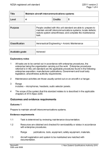 NZQA registered unit standard 22511 version 2  Page 1 of 4