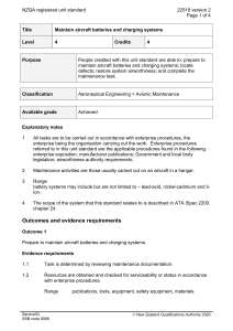NZQA registered unit standard 22518 version 2  Page 1 of 4