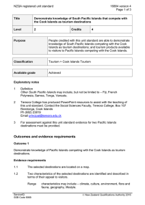 NZQA registered unit standard 16884 version 4  Page 1 of 3