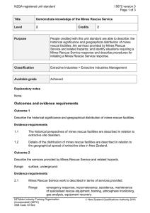 NZQA registered unit standard 15672 version 3  Page 1 of 3