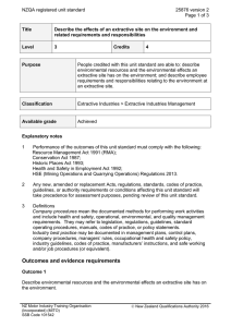 NZQA registered unit standard 25876 version 2  Page 1 of 3
