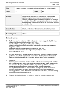 NZQA registered unit standard 7143 version 7  Page 1 of 4
