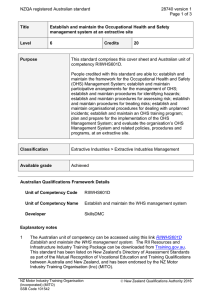 NZQA registered Australian standard 28740 version 1  Page 1 of 3