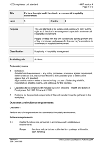 NZQA registered unit standard 14417 version 4  Page 1 of 3