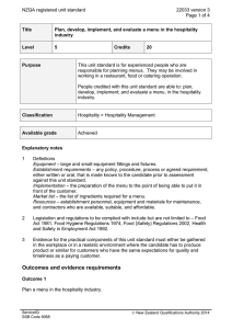 NZQA registered unit standard 22033 version 3  Page 1 of 4