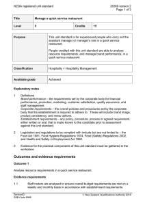 NZQA registered unit standard 26369 version 2  Page 1 of 3