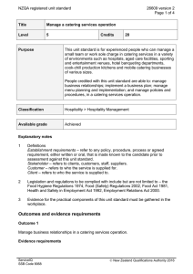 NZQA registered unit standard 26609 version 2  Page 1 of 4