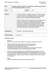 NZQA registered unit standard 26254 version 2  Page 1 of 4