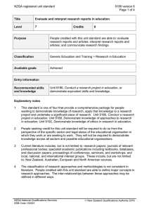 NZQA registered unit standard 9189 version 6  Page 1 of 4