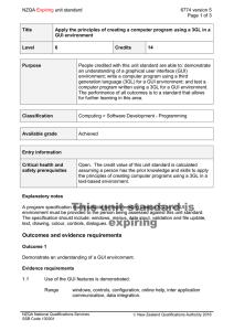 NZQA unit standard 6774 version 5