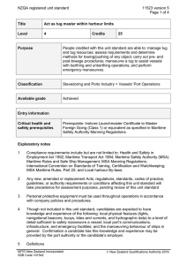 NZQA registered unit standard 11523 version 5  Page 1 of 4