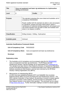 NZQA registered Australian standard 23174 version 2  Page 1 of 2
