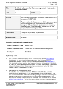 NZQA registered Australian standard 28337 version 1  Page 1 of 2