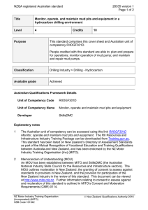 NZQA registered Australian standard 28335 version 1  Page 1 of 2
