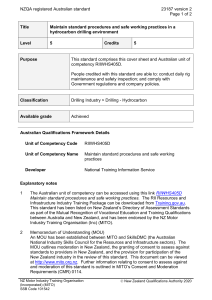 NZQA registered Australian standard 23187 version 2  Page 1 of 2
