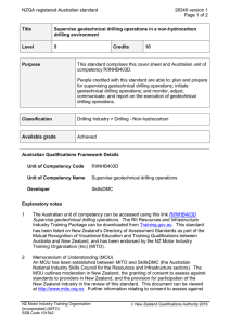 NZQA registered Australian standard 28340 version 1  Page 1 of 2