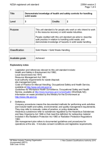 NZQA registered unit standard 23564 version 2  Page 1 of 4