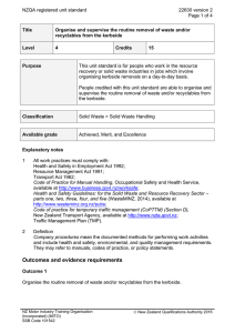 NZQA registered unit standard 22630 version 2  Page 1 of 4